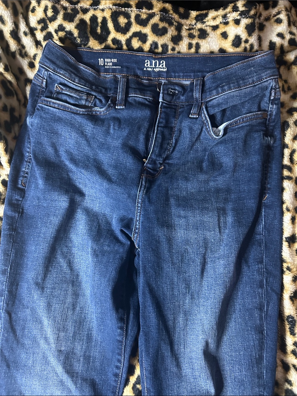 a.n.a Dark Blue High-Rise Flare Jeans